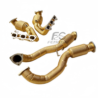 Colectores de escape con aislamiento dorado y tubo de bajada para Porsche Cayman 718 GT4 RS 4.0L, sistema de escape OEM/ODM, mejora de potencia