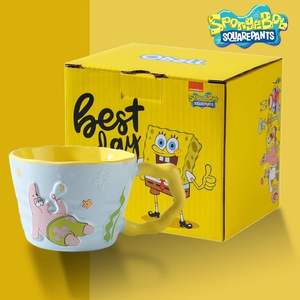 Tasse à eau en éponge véritable gaufrée, motif dessin animé mignon, de grande valeur, pour le travail, le bureau et la maison - Product Image 4