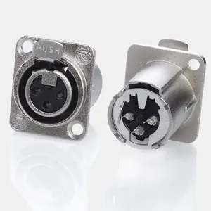 SREXACT SVP561NX fácil de aplicar, carcasa niquelada de aleación de Zinc de 3 pines, contactos chapados en plata, conector hembra XLR para chasis - Product Image 2