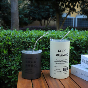 แก้วกาแฟลาเต้สแตนเลส 304 แบบสุญญากาศสองชั้น ขนาด 300-600 มล. พร้อมฝาปิดแบบมีจุกสำหรับดูด ใช้ในออฟฟิศ ขายส่ง - Product Image 2