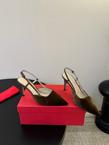 Zapatos de Boda Retro de Terciopelo con Punta Cerrada y Correa Trasera, Tacón de Aguja, Elegantes, para Verano, Exterior, Impermeables - Product Image 4