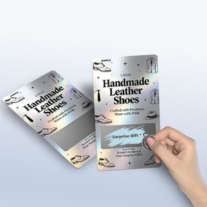 Tarjetas Rasca y Gana con Logotipo Personalizado, Tarjetas Promocionales, Cupones de Descuento para Tiendas de Calzado Artesanal, Promoción Comercial - Product Image 1