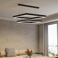 Plafonnier réglable en hauteur carré en aluminium Style nordique moderne maison Led Simple salon suspension