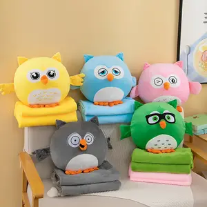 AIFEI TOY wholesale Owl cute pillow blanket dual-purpose two-in-one pillow blanket Plush toys