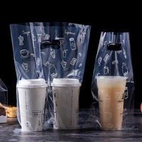 Sacs à emporter personnalisés pour aliments, sacs en plastique jetables pour café, lait, thé, emballages en plastique transparent