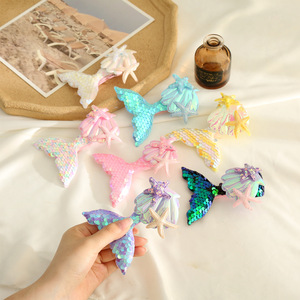 Pinza para el pelo con cola de sirena de dibujos animados con lentejuelas PL <span class=keywords><strong>2022</strong></span>, pinza lateral fresca para niñas pequeñas, pinza para flequillo, accesorios para el pelo para niñas y bebés - Product Image 3