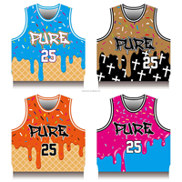 Seragam atasan singlet basket wanita model cropped berbahan mesh untuk mahasiswa, desain custom FQ Outdoor Ice Creamm Cheerleading.