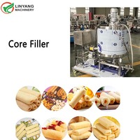 Nouvelle ligne de production entièrement automatique à haute productivité pour snacks soufflés fourrés au chocolat, confiture et beurre de cacahuète, type craquelins de riz