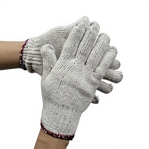 Supply 600g/doz 7Gauge Durable Cotton Polyester Breathable Silicone-Free Non-Slip <b>Knitted</b> Reusable Safety <b>Glove</b> for Outdoor Work - Product Image 1