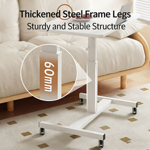 Escritorio Moderno Minimalista de Altura Ajustable con Estructura Metálica y Superficie de Madera, Diseño Modular Compatible con Portátiles para Uso en Hospitales y Hogares - Product Image 5