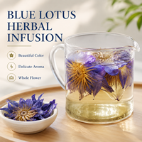 Lotus bleu séché naturel de qualité supérieure, fleur entière Nymphaea Caerulea, thé santé en vrac, emballage en sachet, fournisseur en gros