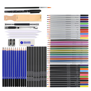 Ensemble de dessin et d'esquisse de 72 pièces, crayons de couleur <span class=keywords><strong>aquarelle</strong></span>, crayons de fusain et de graphite avec carnet de croquis pour les fournitures artistiques - Product Image 2
