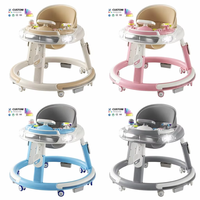 Trotteur Bébé Pliable 4-en-1 avec Roues et Siège, Multifonctionnel, Musique, Lumières, Hauteur Réglable, Poussoir d'Apprentissage pour Nourrissons - Direct Usine