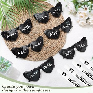 Bachelorette Party <strong>Sunglasses</strong> for Wedding Party Favors DIY Wedding Heart <strong>Sunglasses</strong> with Pen <strong>Personalised</strong> Heart Glasses - Product Image 6