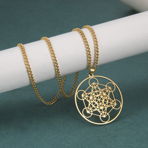 Collier Metatron en Acier Inoxydable, Sceau d'Ange, Archange, Femmes, Hommes, Géométrique, les Secrets des Kabbalistes, Jardin, Bijoux Salomon - Product Image 6