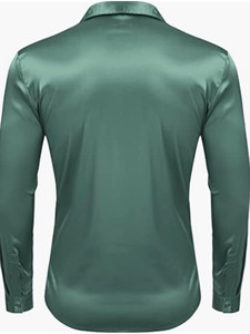 Chemise habillée unie brillante Printemps/Automne 2026 pour Hommes - Tenue de Danse et de Soirée Formelle, Meilleures Ventes en Europe et aux États-Unis - Product Image 5