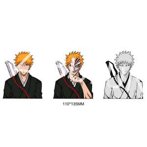 Autocollants <span class=keywords><strong>manga</strong></span> personnalisés imperméables à l'eau de javel 3D autocollants Anime lenticulaire autocollant de mouvement pour voiture ordinateur portable réfrigérateur - Product Image 1