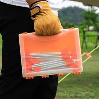 Ensemble de piquets portables d'extérieur 21 cm, en acier orange, pour camping, plage, tente, auvent - Piquets de fixation coupe-vent Zhejiang