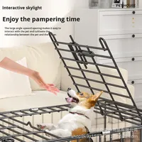 Cage pour animaux de compagnie (chiens et chats) pliable, renforcée et épaissie, avec bouton-pression, populaire, pour chiens de petite/moyenne taille, utilisation domestique et automobile, toutes saisons