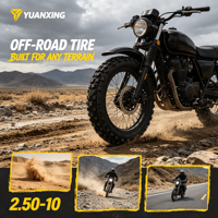 Pneu de moto tout-terrain de haute qualité 2.50-10 avec chambre à air, adapté à tous les terrains, haute adhérence, résistant à l'usure, pour moto tout-terrain