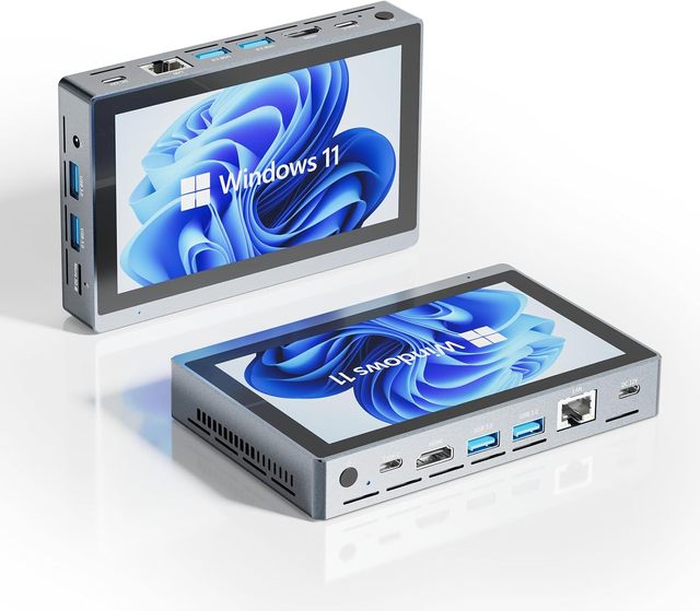 Mini PC Win11 Pro Celeron N5100 Fan 8GB DDR4 128GB With Screen WiFi5.0 BT5.2 Portable Mini Gaming Computer