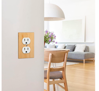 Lot de 10 plaques murales décoratives personnalisées en bambou à double trou pour interrupteurs et prises, idéales pour la maison, la chambre et la cuisine