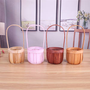 Cesta de astillas de madera tejida a mano al por mayor <span class=keywords><strong>regalo</strong></span> decoración de jardín de flores para bodas y fiestas cesta de bebé decoración colgante - Product Image 1