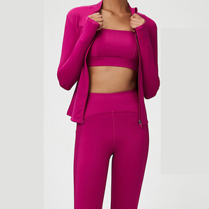 Leggings Deportivos de Cintura Alta para Mujer, con Logotipo Personalizado, Coloridos, con Patrón <span class=keywords><strong>S</strong></span>ólido, para Yoga, Venta al Por Mayor - Product Image 4