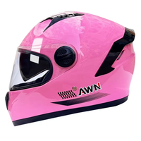 Support de casque intégral AWN de bonne qualité pour moto, bleu clair, rose, noir, pour hommes, femmes et adultes