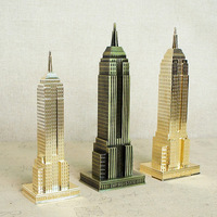 Modèle miniature de l'Empire State Building de New York en métal - Plaqué or, modèle de monument personnalisé exquis, logo de souvenir américain haut de gamme, objet de collection