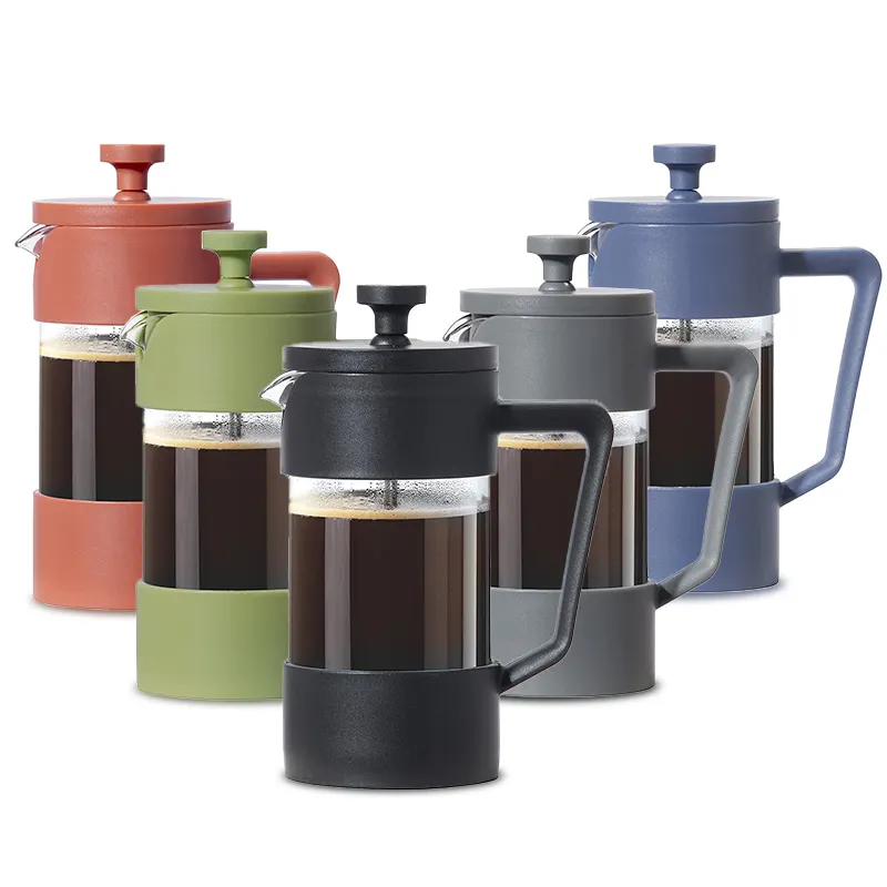 Presse française à une tasse en verre borosilicate coloré de 350ml