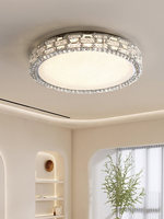 Plafonnier LED en cristal de style italien, montage en surface, acier inoxydable, design moderne, simple, élégant, luxueux, éclairage de salon AC