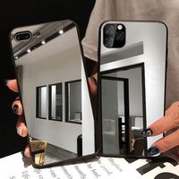 Tpu ayna Iphone için kılıf 13 mini 13 pro max 11 Pro Max 7 artı 8 artı, ayna telefon kılıfı kapak, iphone ayna kılıfı için
