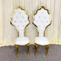 Chaise Trône de Luxe en Acier Inoxydable au Design Royal pour Mariages, Banquets, Salons et Événements en Appartement – Garantie 5 Ans