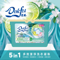 Dokfu Gel à Lessive Concentré 5 en 1 - Détachant Écologique Jetable Anti-Acariens Adoucissant Textile 72H