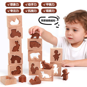 Nouveaux blocs de construction en bois de hêtre, jouet d'entraînement à l'imagination, <span class=keywords><strong>jeux</strong></span> d'empilage, jeu de blocs de formes assorties - Product Image 6