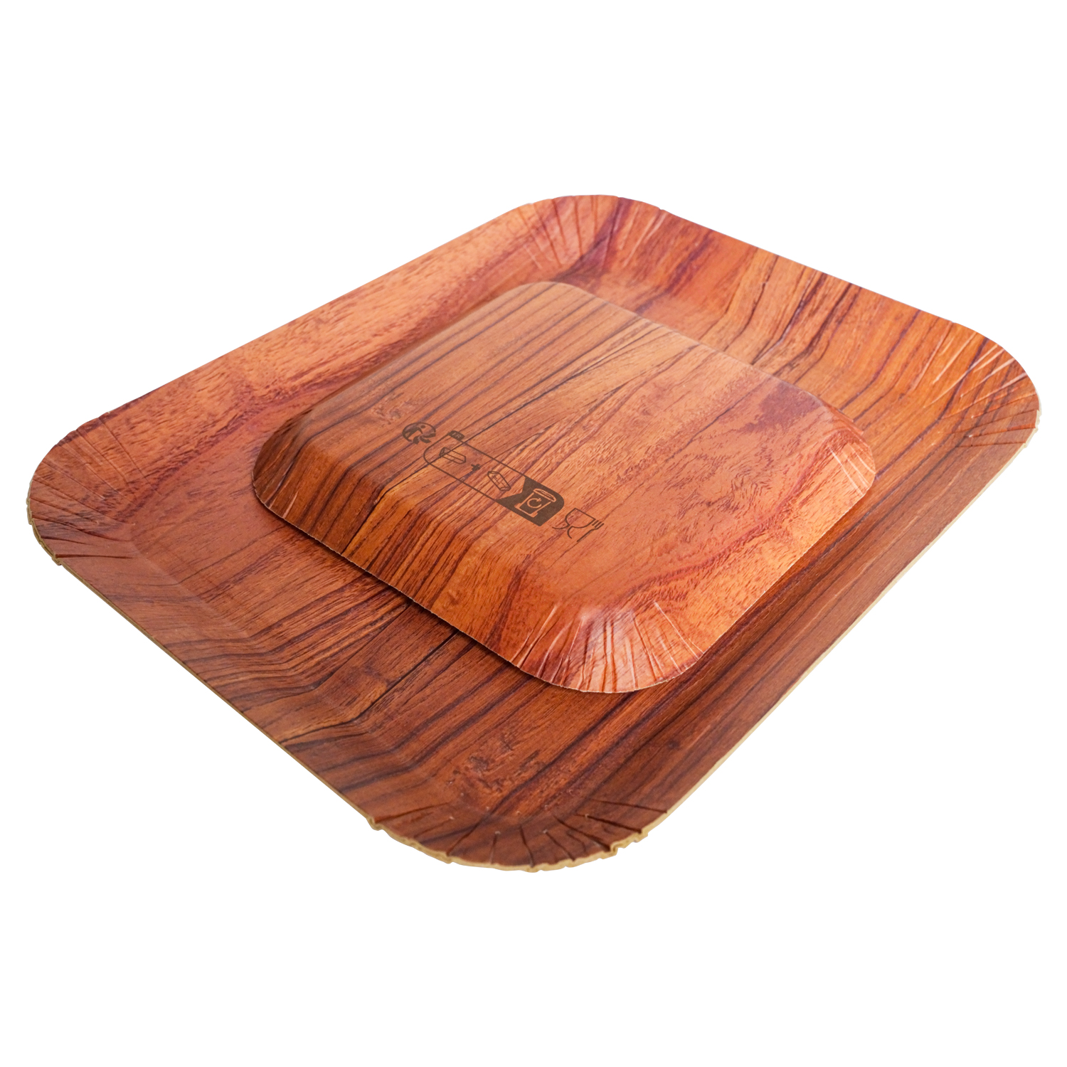 Customizable Food Grade Disposable Rectangle Paper Plates Custom Size & Color Eco-Friendly for Snack & Cookie Use