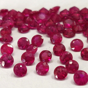 Rubí natural de Mozambique, corte brillante redondo facetado, rojo, para la fabricación de joyas, piedras preciosas. - Product Image 1