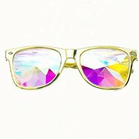 Lunettes de soleil UV400 personnalisées avec logo, pour festivals et soirées, verres diffractés, lunettes carrées kaléidoscope de luxe pour femmes, confortables