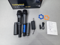 Système de microphone dynamique cardioïde sans fil professionnel rechargeable 2,4 G avec boîtier métallique pour karaoké et divertissement à domicile