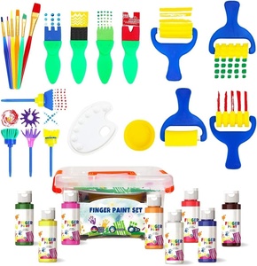 Set di pittura per bambini <span class=keywords><strong>con</strong></span> pittura a dito lavabile <span class=keywords><strong>con</strong></span> Set assortiti di pittura per bambini <span class=keywords><strong>spugne</strong></span> di pittura Set per bambini logo personalizzato - Product Image 1