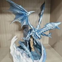 Figurine Dragon Blanc aux Yeux Bleus MX, Statue GK Tendance Anime, Cadeau pour Décoration de Table, Modèle de Scène