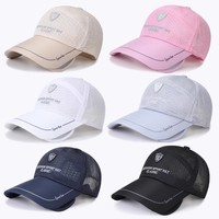 Casquette de baseball respirante en polyester à séchage rapide, chapeau d'été unisexe pour l'extérieur, protection solaire à large bord anti-UV, casquette de pêche ajustable