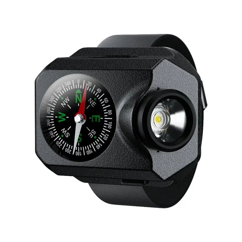 WristBand sighting compass 500lumen light weight outdoors trekking ,hunting, hiking powerful luminous compass lamp