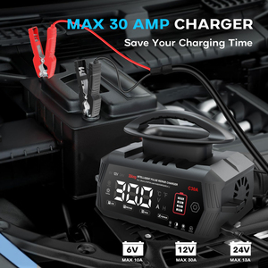 <span class=keywords><strong>Cargador</strong></span> Inteligente de Baterías para Auto y Moto de 30A, 6V/12V/24V, para Baterías de Litio LiFePO4 y Plomo-Ácido <span class=keywords><strong>AGM</strong></span> - Product Image 2