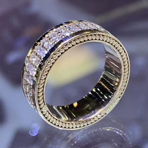 Anillo de Diamantes F962, Oro Sólido de 18K, Corte Brillante Redondo, Color G Natural, Anillo de Boda Clásico Unisex - Product Image 6