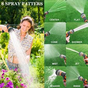 Pistola de agua multifuncional para jardín con cabezal de pulverización de patrones variables para lavado de autos, baño de mascotas y jardinería - Product Image 2