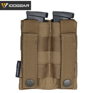 กระเป๋าใส่แม็กกาซีน IDOGEAR ขนาด 9 มม. แบบยืดหยุ่น 2 ช่อง ทำจากไนลอน 500D สำหรับยุทธวิธี พร้อมระบบ MOLLE ใช้งานได้รวดเร็ว อุปกรณ์เสริมสำหรับการล่าสัตว์ ขนาด 12.5x11 ซม. น้ำหนัก 60 กรัม - Product Image 2
