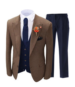 Costumes pour hommes 3 pièces personnalisés robe de mariée performance banquet scène chœur <span class=keywords><strong>blazer</strong></span> à <span class=keywords><strong>carreaux</strong></span> ensemble de costumes pantalon et gilet - Product Image 3