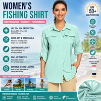 OEM Dames Femmes UPF 50 + Protection Solaire Extérieur Chemise à Manches Longues Séchage Rapide Ventilation Léger Lunettes Tissu Chemise de Pêche